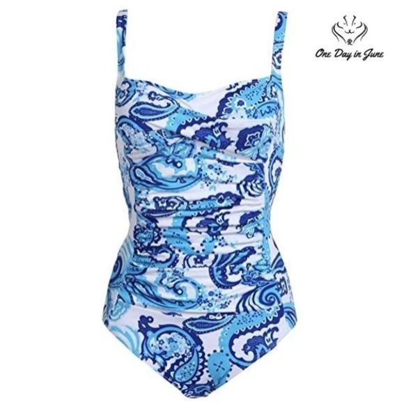 Ekouaer Elegant Inspired Vintage Pin up One Piece Swimsuit Size S - Picture 1 of 4